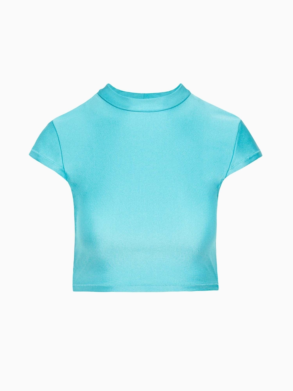 TNA Women's Short Sleeve Swim Coverup in Aqua Blue